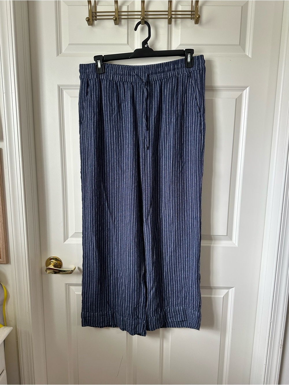 Time and Tru Women's Stripped Linen Blend Pants Size L